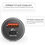 Baseus Small screw 36watt USB A + USB C PD QC3.0 Fast Car charger [CAXLD-A01] - Black - Image 2
