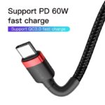 Baseus Type C to Type C PD 2.0 QC3.0 60Watt Nylon Braided Cable - 1 meter | RED - Image 2