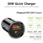 Baseus Dual Port USB A+C QC3.0,PD,AFC Fast Car charger[BS-C16C1]-Black - Image 3