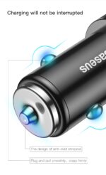 Baseus Small screw 36watt USB A + USB C PD QC3.0 Fast Car charger [CAXLD-A01] - Black - Image 6