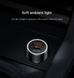 Baseus Small screw 36watt USB A + USB C PD QC3.0 Fast Car charger [CAXLD-A01] - Black - Image 9