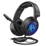 Mpow EG8 Wired Gaming Headphones With Noise Cancelling Mic USB Port/3.5mm Aux Port 2.2m/7.2ft Cable For PS4 Mac Laptop Xbox One [BH318A] - Black