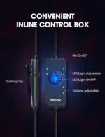 Mpow EG8 Wired Gaming Headphones With Noise Cancelling Mic USB Port/3.5mm Aux Port 2.2m/7.2ft Cable For PS4 Mac Laptop Xbox One [BH318A] - Black - Image 5