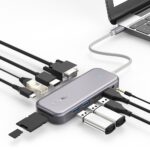 BlitzWolf BW-TH8 11 in 1 USB C Data Hub Type C 100W PD USB3.0 SD TF Card Reader 3.5mm Audio 4K HDMI VGA 1000M RJ45 for Laptop