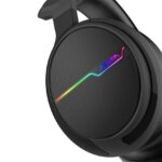 Xiberia V20 Stereo Gaming Headset By Jeecoo Over Ear Headphones With Noice Cancelling Microphone For PC and Laptops – LED Light Soft Earmuffs – Black – USB Version - Image 4