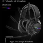 Xiberia V20 Stereo Gaming Headset By Jeecoo Over Ear Headphones With Noice Cancelling Microphone For PC and Laptops – LED Light Soft Earmuffs – Black – USB Version - Image 5