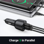 UGREEN Car Charger 69W USB C PD/QC3.0 Adapter 3-Port Cigarette Plug - Image 3