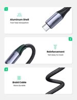 UGREEN USB-C to USB-C Cable 100W Power Delivery USB C 3.1 Gen 2 10Gbps 4K Video – 1M - Image 4