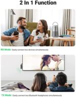 UGREEN Bluetooth 5.0 Transmitter and Receiver 2 in 1 Wireless 3.5mm Bluetooth Adapter, Dual Devices Simultaneously - Black - Image 8