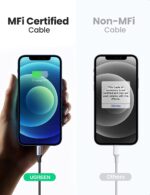 UGREEN USB C to Lightning Cable MFi Certified - iPhone Charging Cable Type C to Lightning Nylon Braided – 6 Feet – Black – 60761 - Image 5