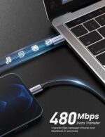 UGREEN USB C to Lightning Cable MFi Certified - iPhone Charging Cable Type C to Lightning Nylon Braided – 6 Feet – Black – 60761 - Image 4