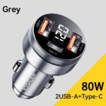 Essager 80W Car Charger 2 USB A port + 1 Type C Port PD Fast Charging iPhone Huawei Xiaomi Samsung iPad Laptop Tablet - Image 6